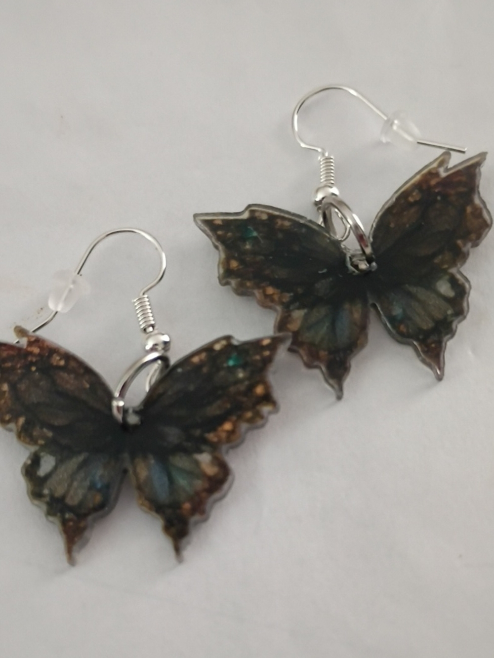 Butterfly Drop Earrings in Black and Brown - Women Jewelry